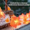1pc Maple Leaf & Pumpkin 10/20 LED String Lights Battery Operated For Home Indoor Outdoor Halloween Holiday Party Decoration