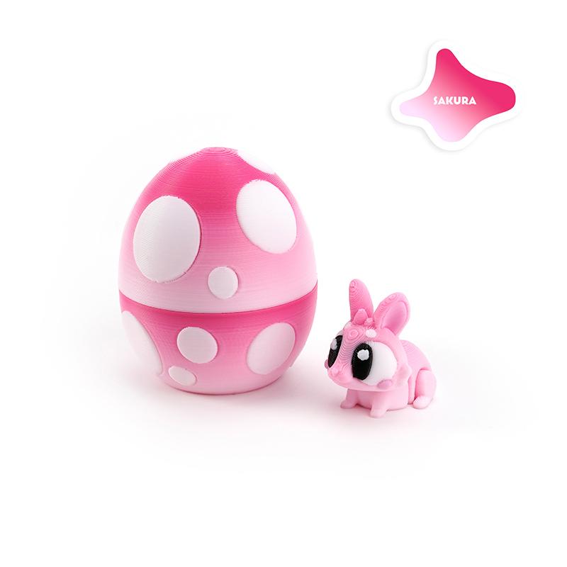

Cute 3D Printed Rabbit Eggs Animal Model Toys Colorful Easter Rabbit Home Desktop Decor Ornament Happy Easter Gifts For Kids