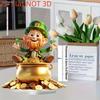 St. Patrick's Day Acrylic Desktop Decoration - 2D Flat Leprechaun with Golden Pot, Shamrocks & Coins, No Text Irish-Themed Home & Kitchen Decor