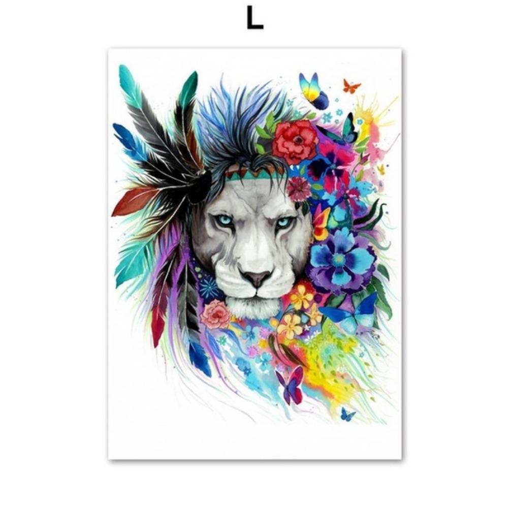 Artă de perete cu animale abstracte nordice Pictură pe pânză poster de artă imagini de perete imprimate pentru decorarea sufrageriei acasă