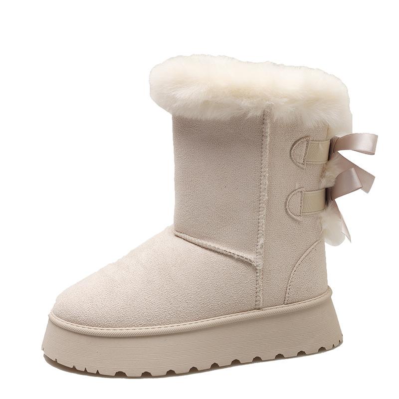 Women's Snow Boots  Winter New Fashion Plush Platform Shoes Outdoor Warm Boots Women Shoes Bota Camurca Cano Longo