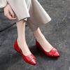 Woman Pumps Formal Low Heel Elegant Red Shoes For Women Moccasins Pointed Toe Y2k Premium Offer High Quality Social On E A