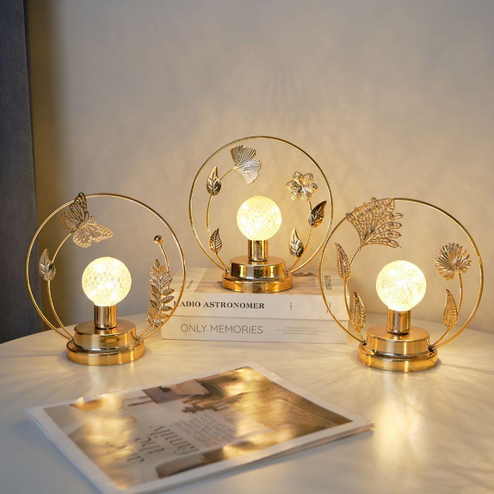 Iron Material Metal Table Lamp Hollow Out Decorative Light LED Night Light Gift Giving