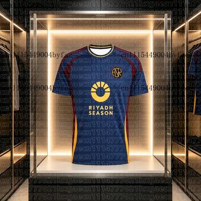 Roma Riyadh Season Special Football Jersey Summer Quick-dry Breathable Short-Sleeve T-shirt Top for Match Daily Family Kids Tees