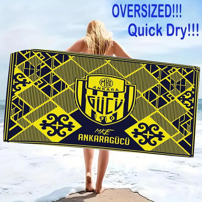 Ankara Gücü Print Beach Towel, Large Soft Quick Dry Towel for Beach Camping Swimming