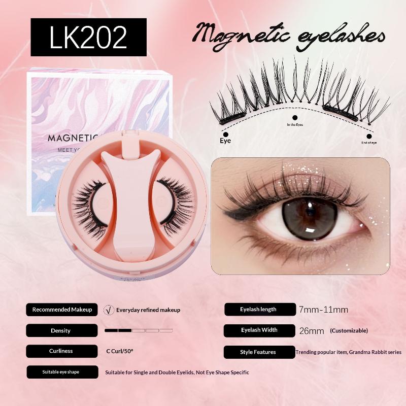 Reusable Magnetic Eyelashes No Glue Needed 3D Natural Look Curly Magnetic False Eyelashes Easy Apply Lashes Kit For Eye Makeup