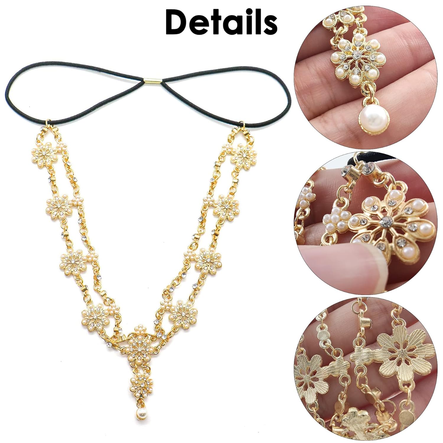 

Theshai Золотая цепочка на голову для женщин, ювелирное изделие, повязка на голову, кристалл, богемный стиль, аксессуары для волос с жемчугом, женские цепочки на голову, кисточка, цепочка на лоб, фестиваль, выпускной