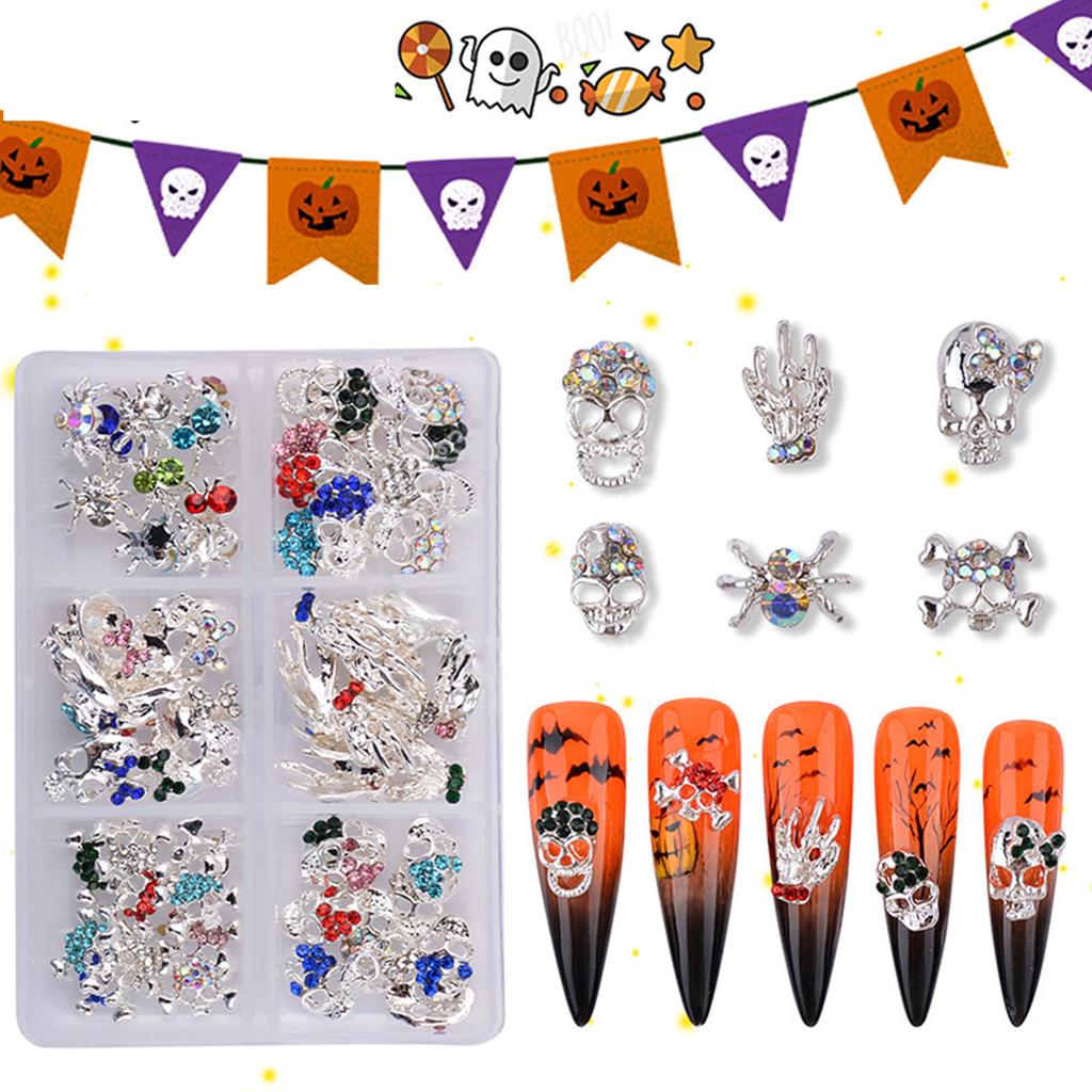Halloween Nail Art Charms Vintage Skeleton Nail Art Charms DIY Nail Tips