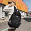 IELGY hong kong style backpack women's couple canvas breathable design sense niche texture backpack