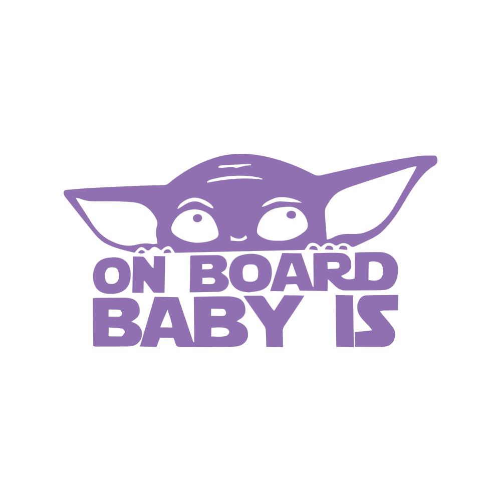 

Cute Baby Yoda on Board Car Bumper Stickers Windows Decor Vinyl Decals Craft Cartoon Decoration бузковий