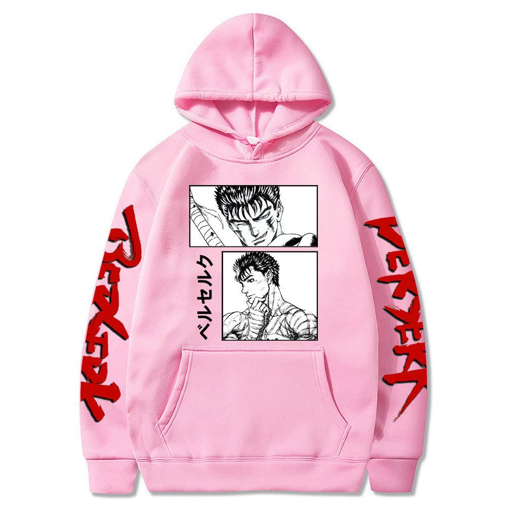 Men Hoodies Harajuku Japanese Anime Berserk Guts Posters Man Autumn Winter Fleece Streetwear