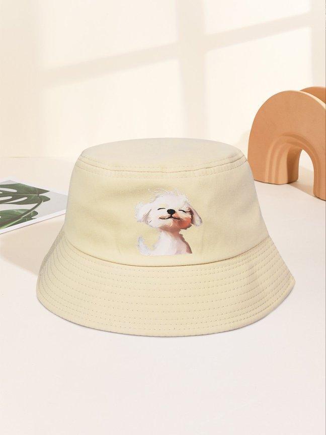 Cute Cartoon Printed Bucket Hat for Outdoor Hiking Fashionable Sunshade Spring Summer New Arrival