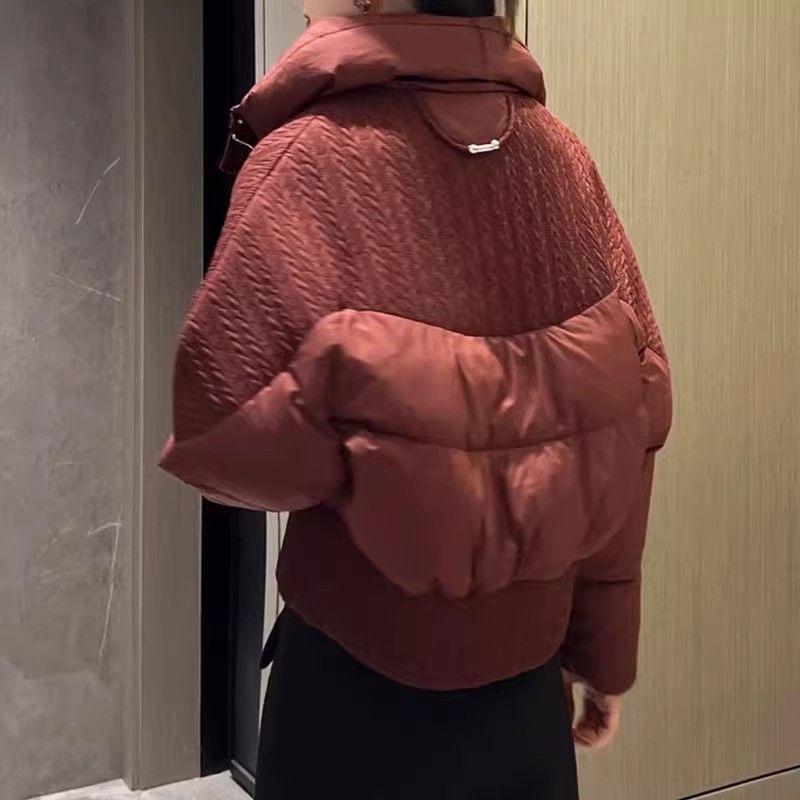 Kurzer Damen Baumwollmantel Winter Neu Stehkragen Verdickt Modisch Schlankmachend Baumwollmantel für kleine Leute