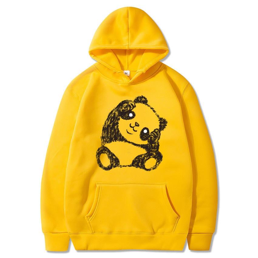 Autumn and winter Panda cartoon printed hoodie classic style college style men's and women's pullovers daily warm hoodie