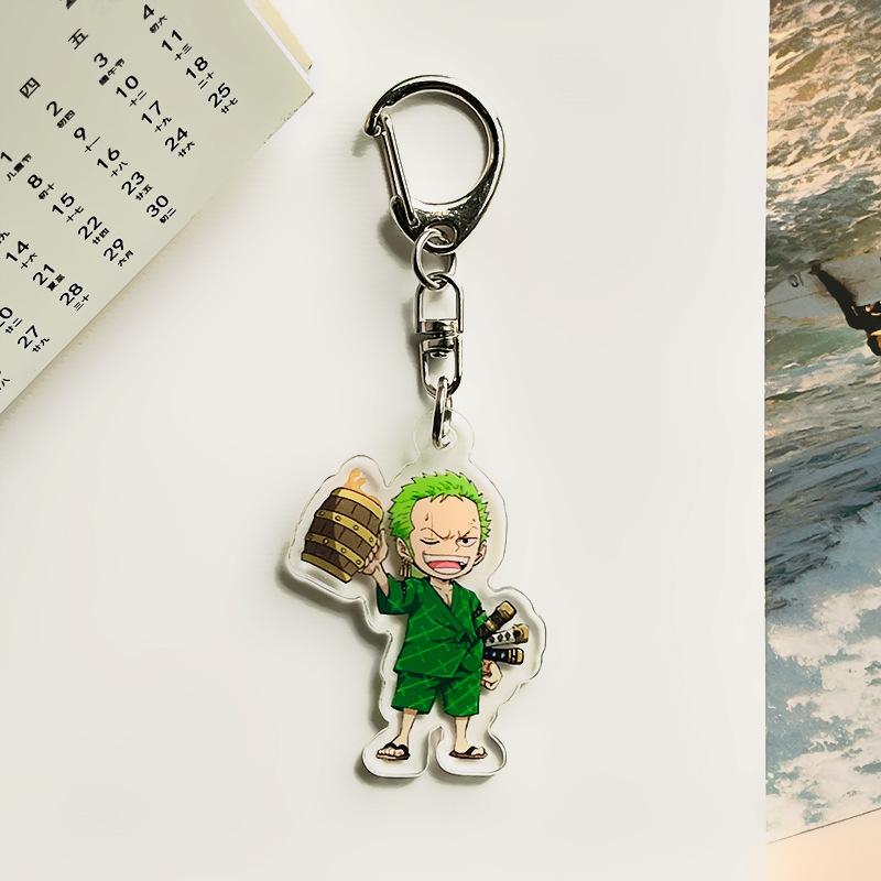 One Piece Peripheral Acrylic Keychain, Anime Luffy, Zoro, Zoro Bag Keychain