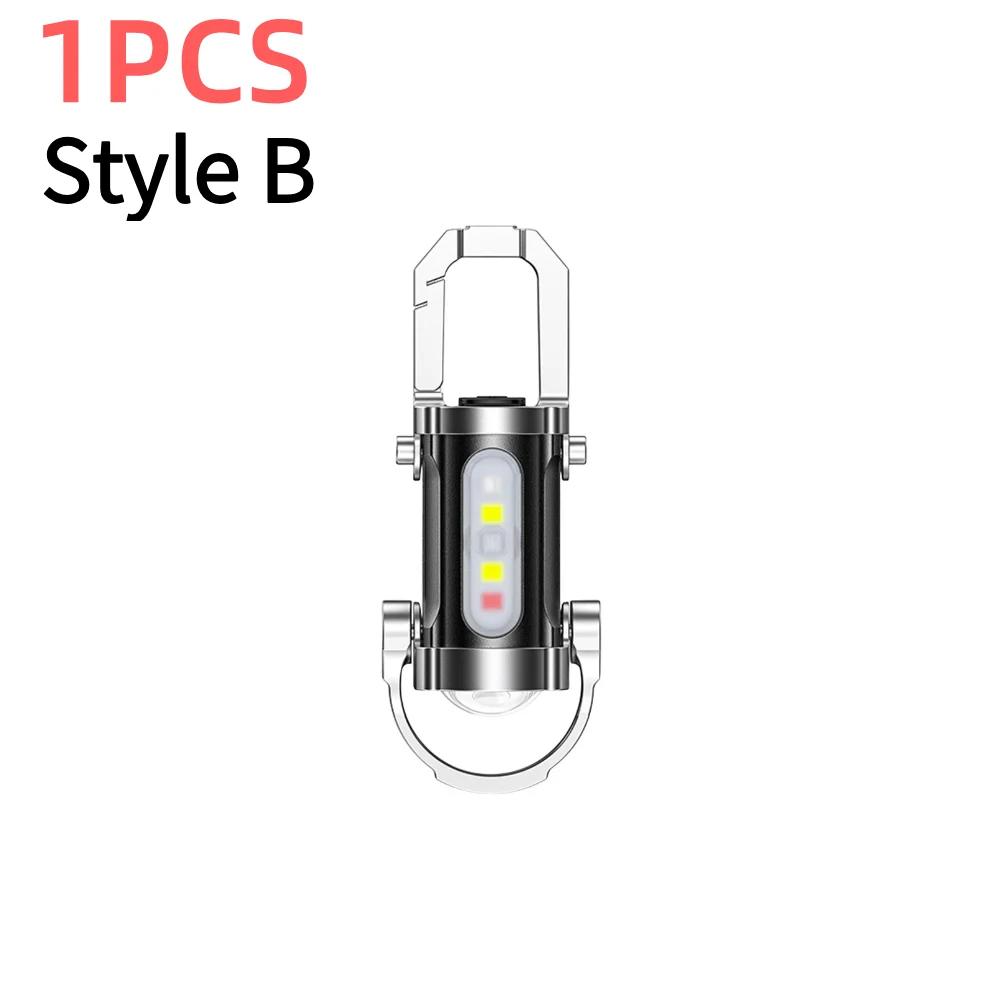 1-5PCS COB LED Keychain Flashlight Multifunctional Pocket Flashlight Ultralight Camping Flashlight for Outdoor Emergency