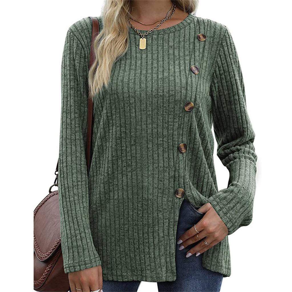 Womens Sweater Single-breasted Knitted Cardigan Long Sleeve Button Top Women Pullover