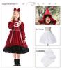 Pinse Clothing Spanish Lolita Halloween Princess Dress for Kids - Wine Red Loli Photography Costume