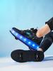 New Champion Runaway Shoes LED Luminous Pulley Shoes Boys and Girls Student Sports Four Double Wheels 2025