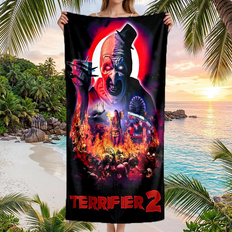 Large Beach Towel Quick Dry Absorbent Towel For Beach IndoorTerrifier Art the Clown