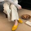 2025 Summer New One-pedal Design Round Head Flat-soled Single Shoes Women's Fashion Versatile Popular Shallow Mouth Ballet Shoes