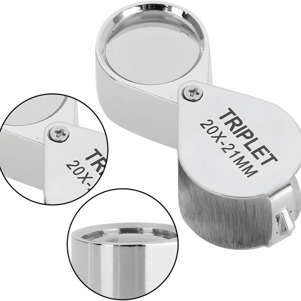 Lupa 30/20/10X Vidro Dobrável de Metal Lente Amplificador Especializado Para Identificar Materiais de Leitura Antigos Idosos
