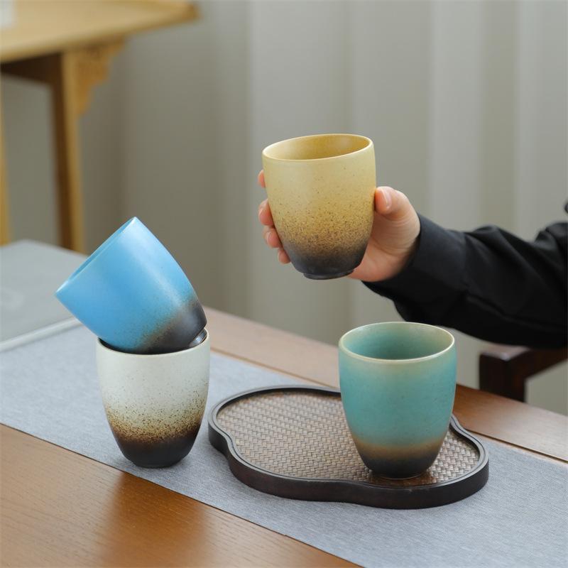 Retro Ceramic Teacup Kiln Change Small Cup Kung Fu Tea Bowl Coffee Cup Coarse Pottery Kiln Change Master Cup