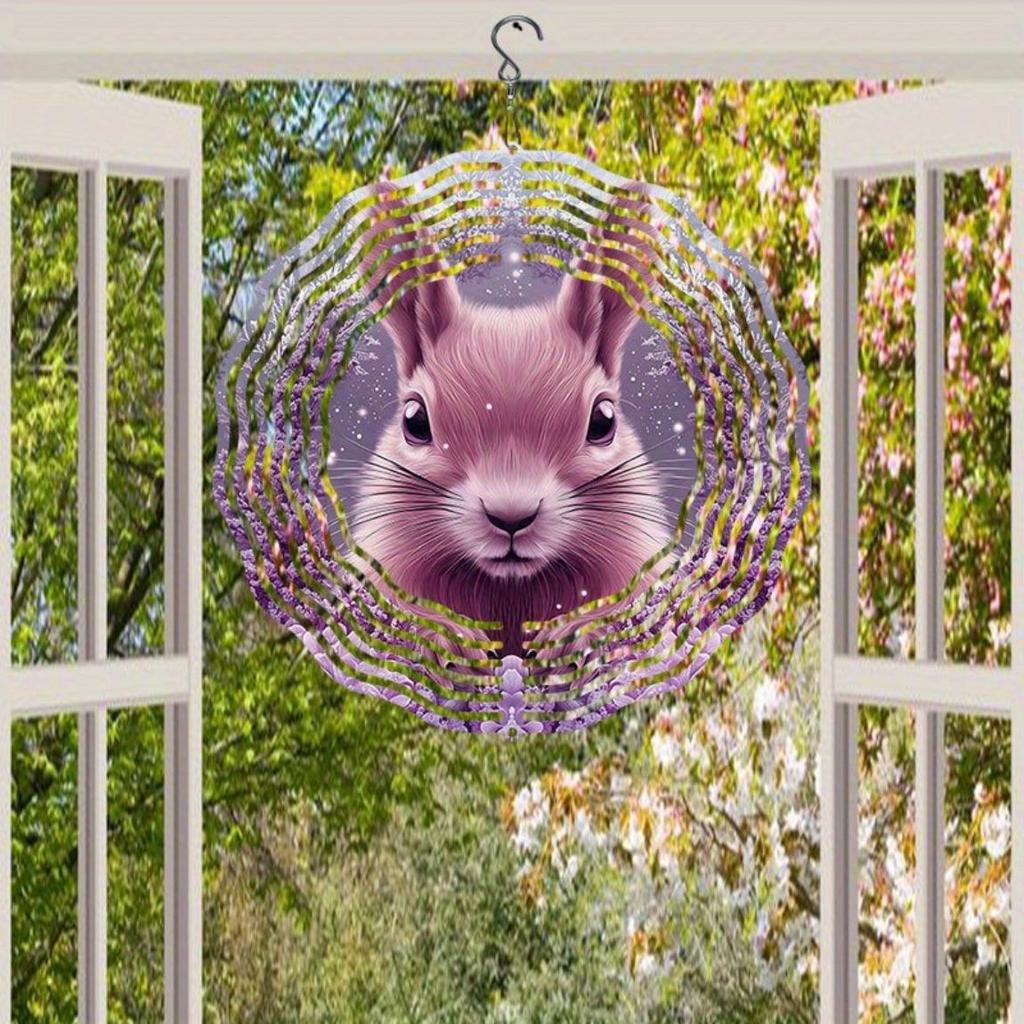 Rosa Hase Muster Windspiel Hängendes Windspiel für Garten Balkon Außendekoration Kunst