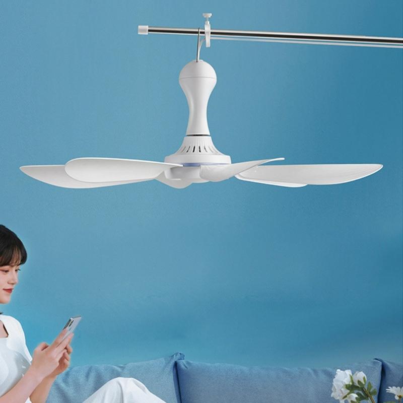 Foldable Mini USB Ceiling Fan with Remote Quiet Operation For Camping Travel Office Dormitory