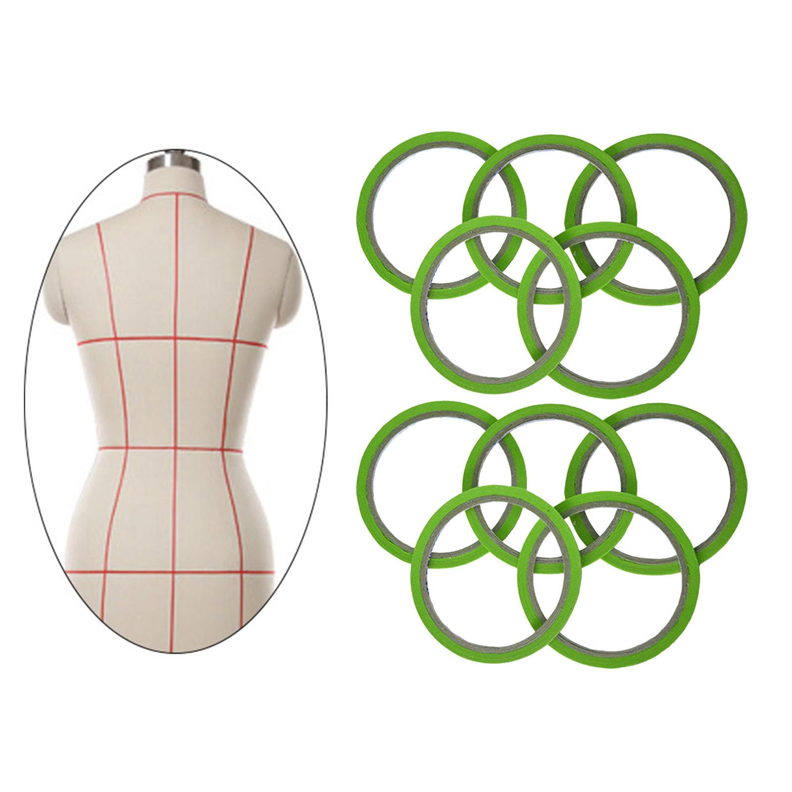 

10 рулонов ленты для маркировки сетки, самоклеящаяся узкая отделка для шитья, зеленая зелёный