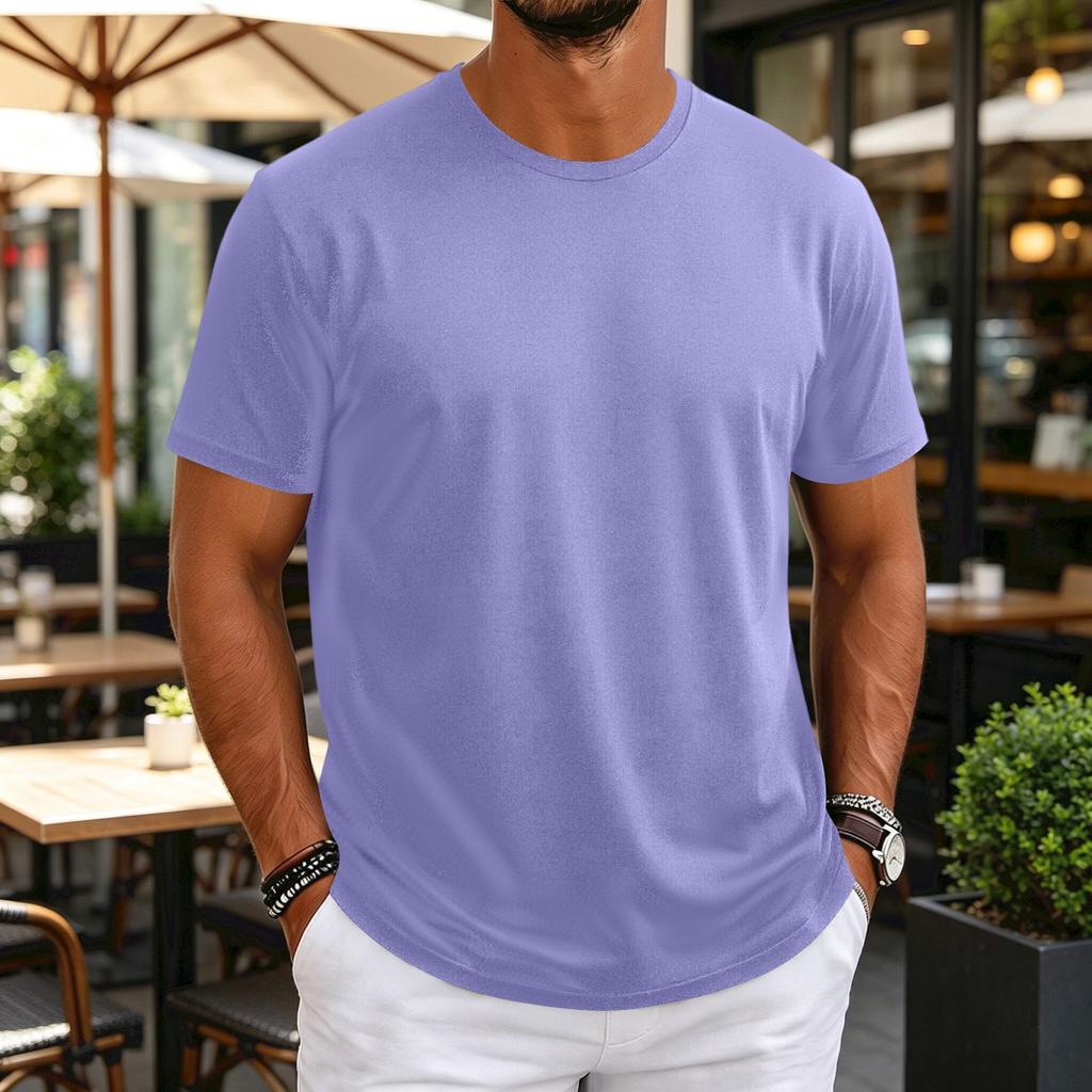T-shirt da uomo girocollo a maniche corte, sottile, traspirante, elasticizzata, strato base per allenamento fitness
