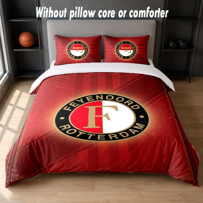 Feyenoord Design Bett Bettwäsche Set 1 Bettbezug + 2 Kissenbezüge Weich Atmungsaktiv Haushalt Bettwäsche