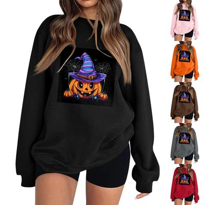 Women's Fashion Long Sleeve Printed Round Neck Pullover Top Sweatshirt