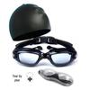 KND Black Silicone Prescription Swim Goggles Set