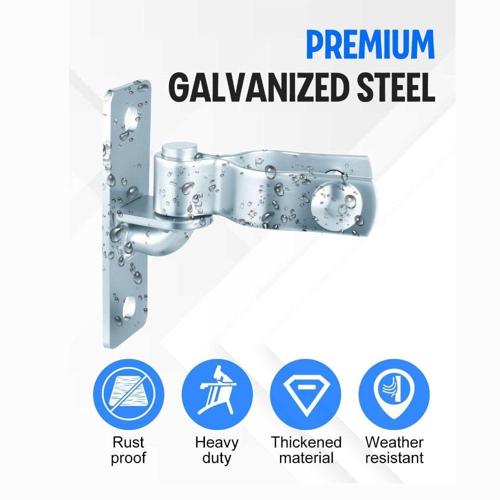 1pair Sturdy Chain Link Gate Hinge Galvanized Steel Fence Hinge Chain Link Gate Latch Farm Gate