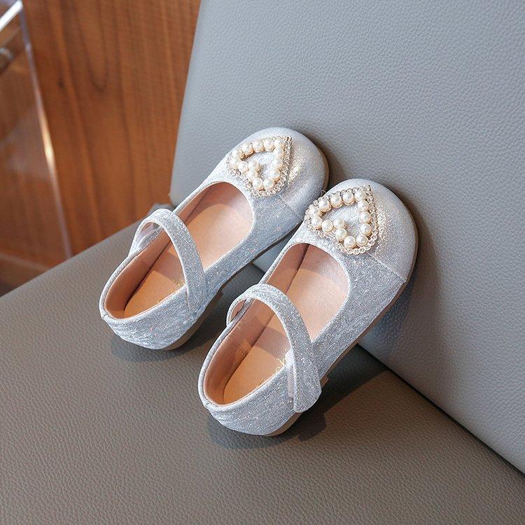 Princess Shoes Girls Small Leather Shoes 2025 Spring New Children's Shoes Fashion Little Girl Shining Crystal Shoes with Dress