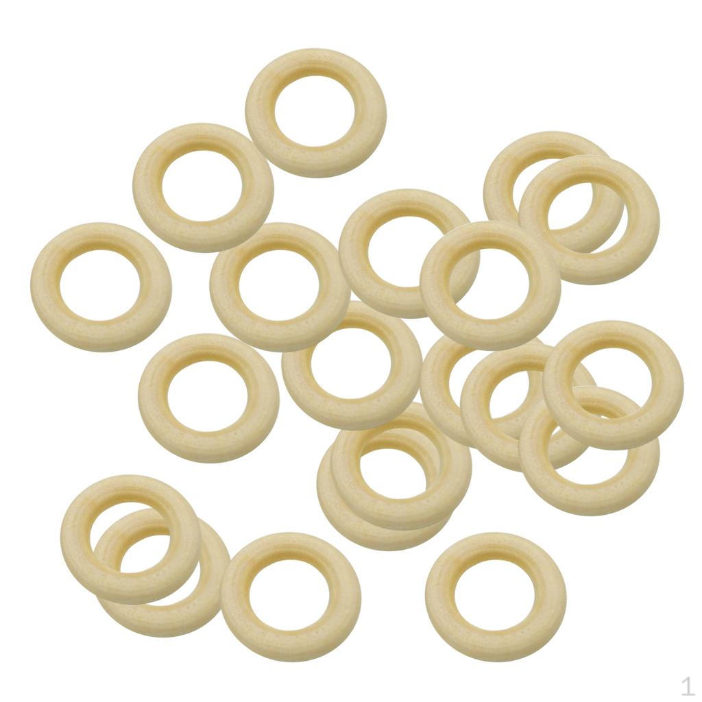 

10 Pcs Wood Rings Circles DIY Pendants Connectors Jewelry Making 30mm