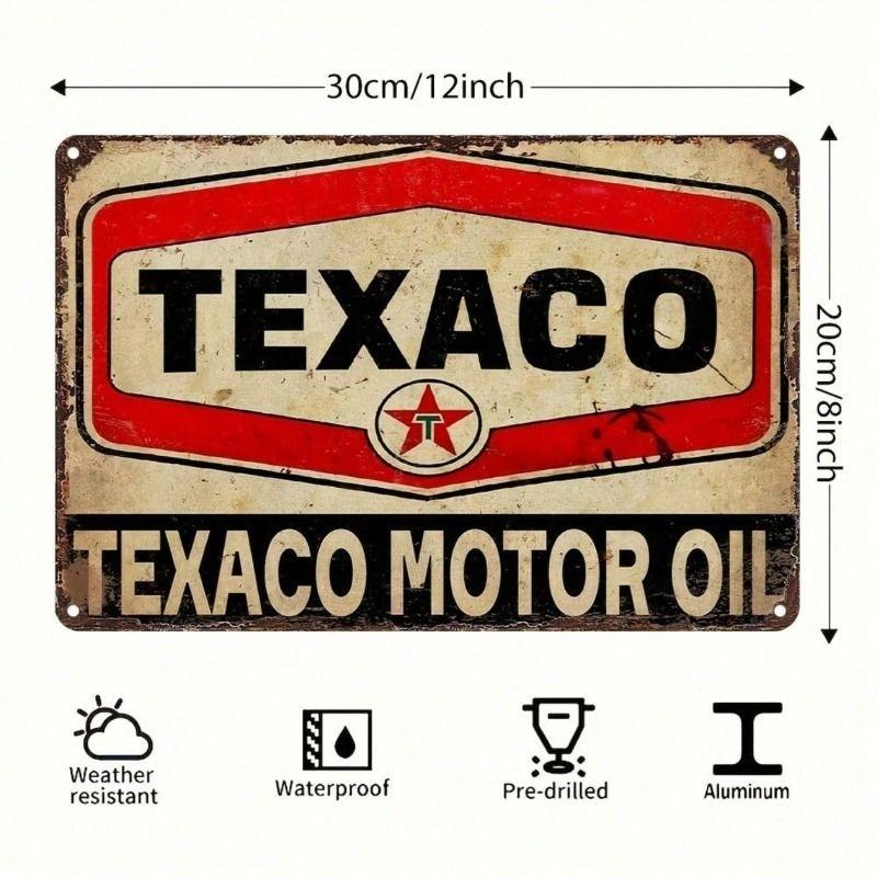 Metal Wall Art Vintage Texaco Sign Rusty Garage Decor