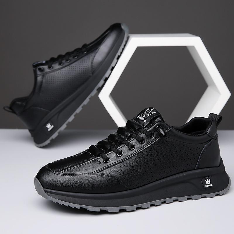 Fashion Spring Autumn Designer New Platform Slip-on Leather Men's Shoes Fashion Soft Sole Casual Outdoor Men's Sneakers Off White Shoes