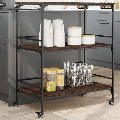 Vidaxl Kitchen Trolley, Brown Oak, 100.5X50X105 Cm