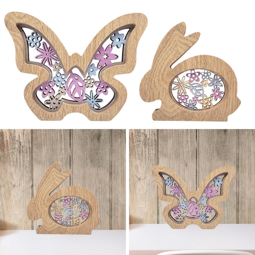 Butterflies Ornaments Decoration Gifts Carved Statue Hollow Butterfly Wood Spring Decor for Shelf Home Living Room Table Desktop