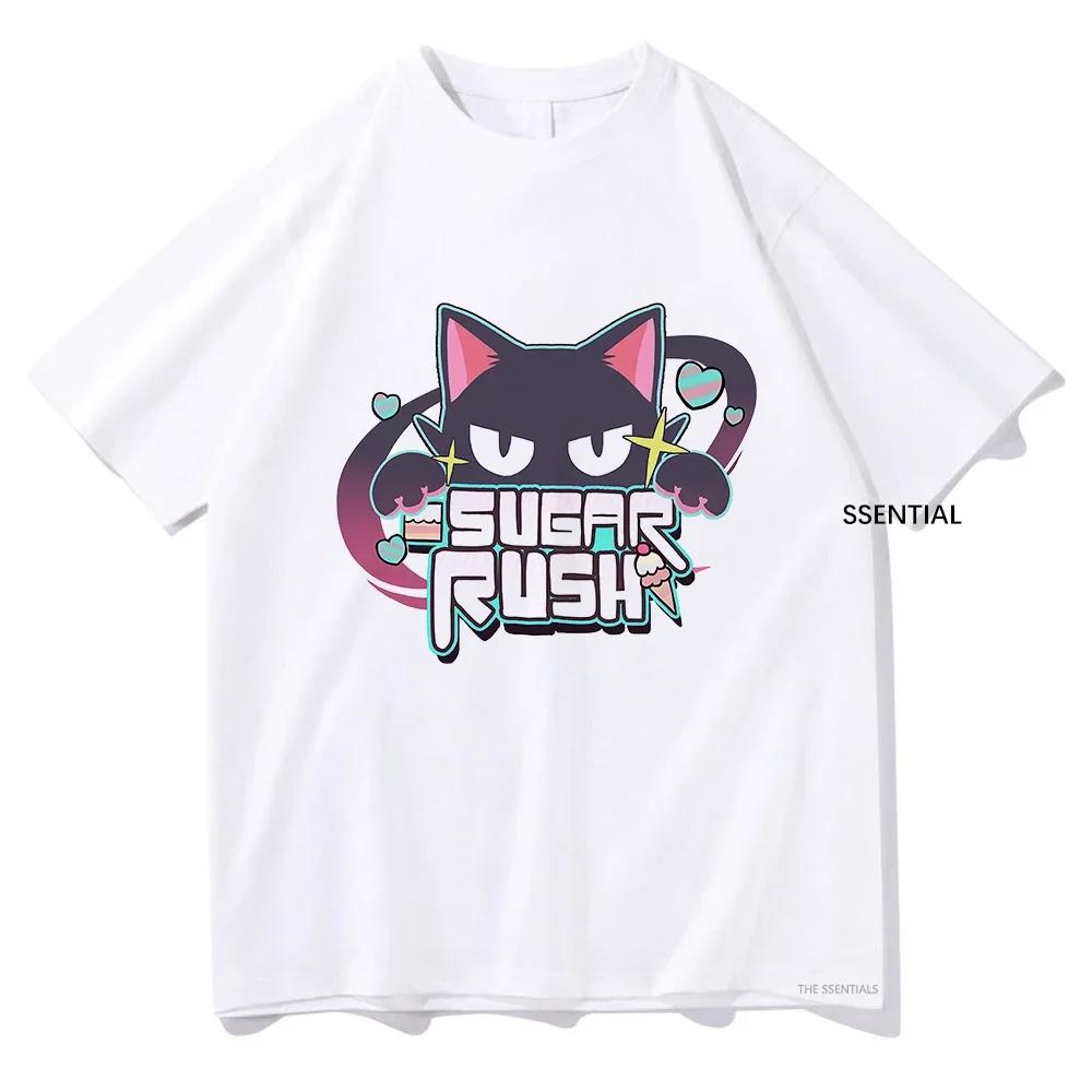 Blue Anime Archive T-shirt Sugar Rush Fun Women's Clothing Unisex Street Clothing Manga Role Playing Dress Pattern T-shirt