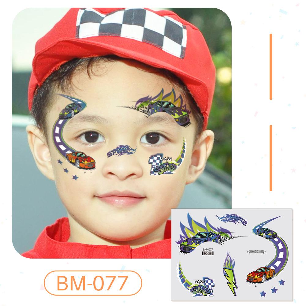 Ruikalong June 1st Kids' Waterproof Face & Forehead Cartoon Tattoo Stickers for Face Painting