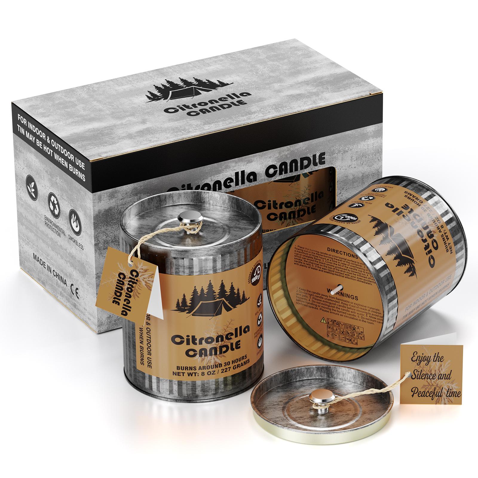 2 Pack Village Outdoor Citronella Candles Set | Lemongrass Mosquito Repellent Candles Suitable For Outdoor Party In Summer D76x92mmH&Citronella Candles