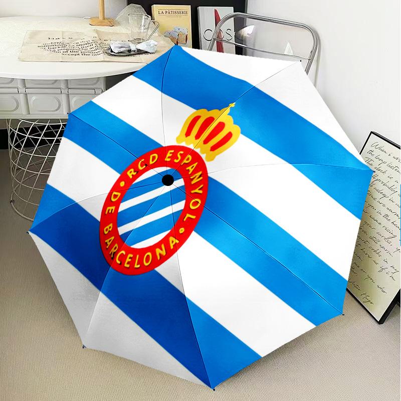 Espanyol Fc Stadium Automatic Folding Umbrella - 8-Rib Travel Umbrella with Auto Open/Close & Portable Gifts for Holidays or Birthdays