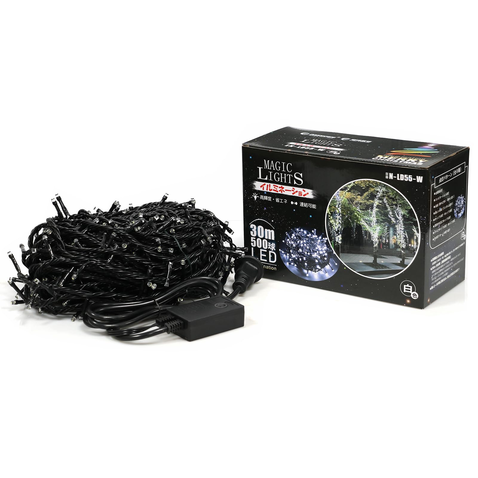 

GOODGOODS 30m White LED String Tree Beautiful Indoor Fairy String 500-Bulb, Lights, Outdoor, Waterproof, Christmas, Lights, Hotel, Balcony, Fence, білий