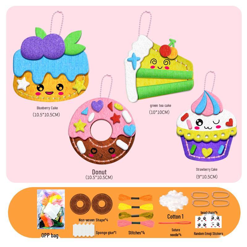 Cross-border Children s DIY Sewing Fun Creative Pendant Kit: Non-woven Fabric Doll Ornament Gift