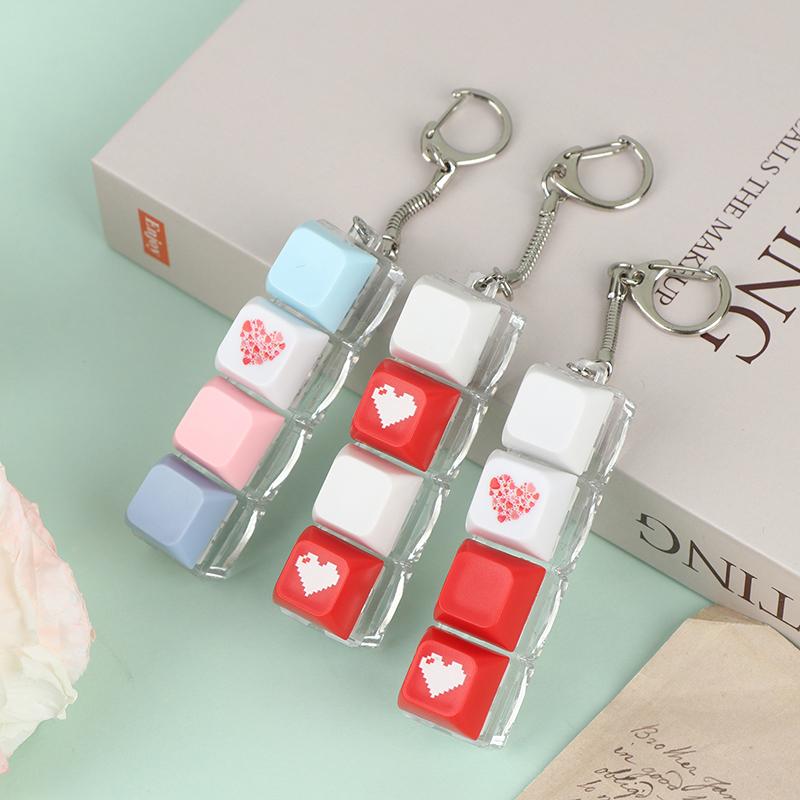Mechanical Keyboard Switch Keychain Set Stress Relief Toys Diy Pressing Sensory Keyring For Adults