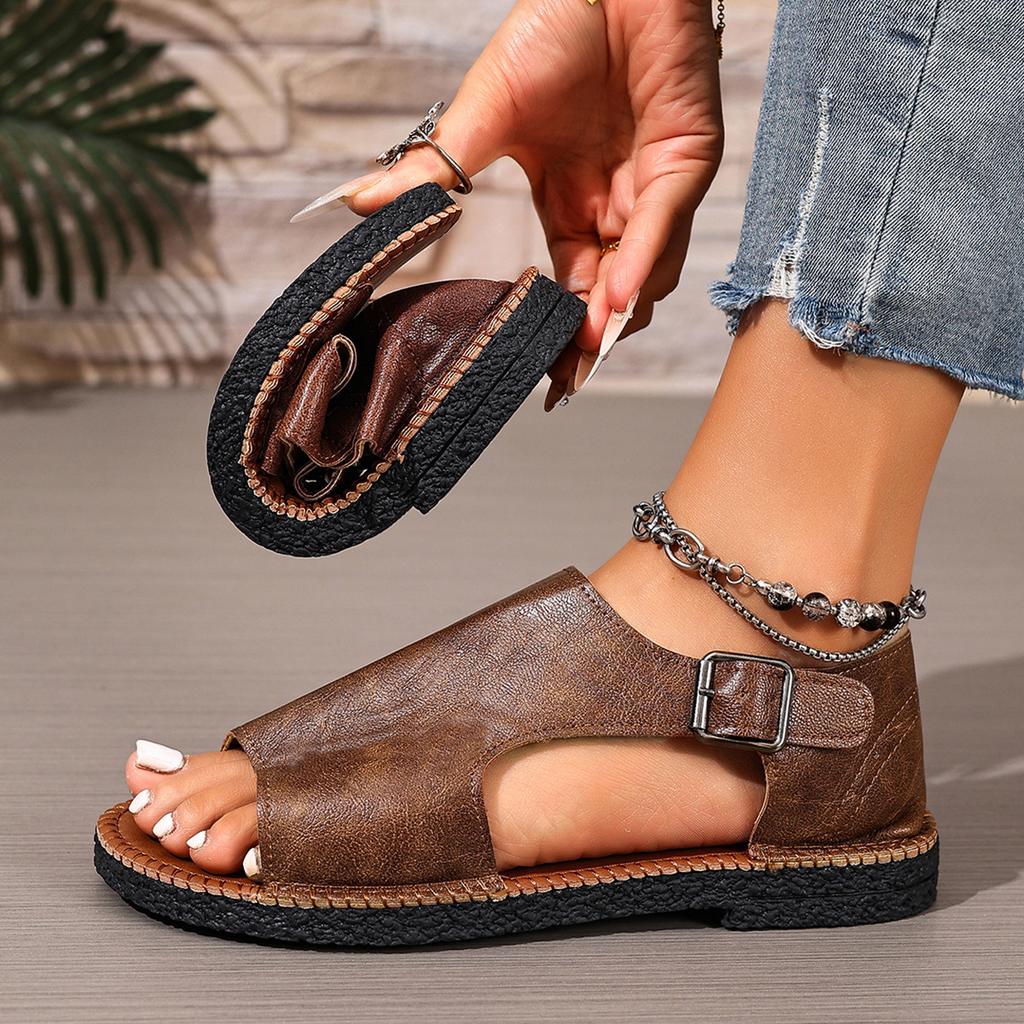 Summer New Large Size Sandals Cover Toe Flat Beach Sandals