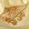 Gold Color Stainless Steel Bowknot Drop Earrings For Women Pierce Drop Stud Accessory